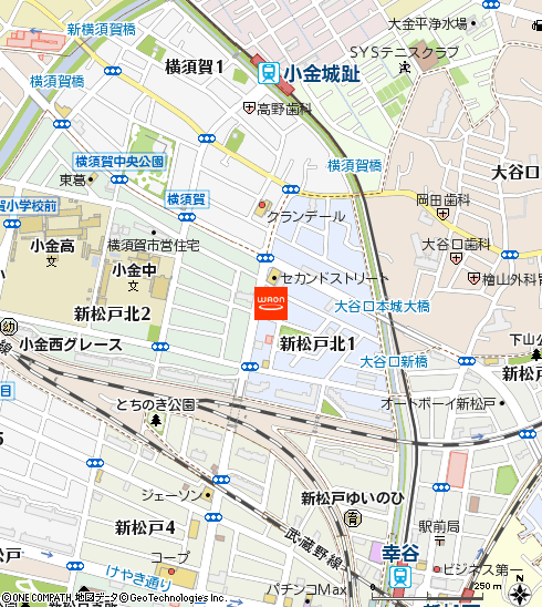 アコレ新松戸北1丁目店付近の地図